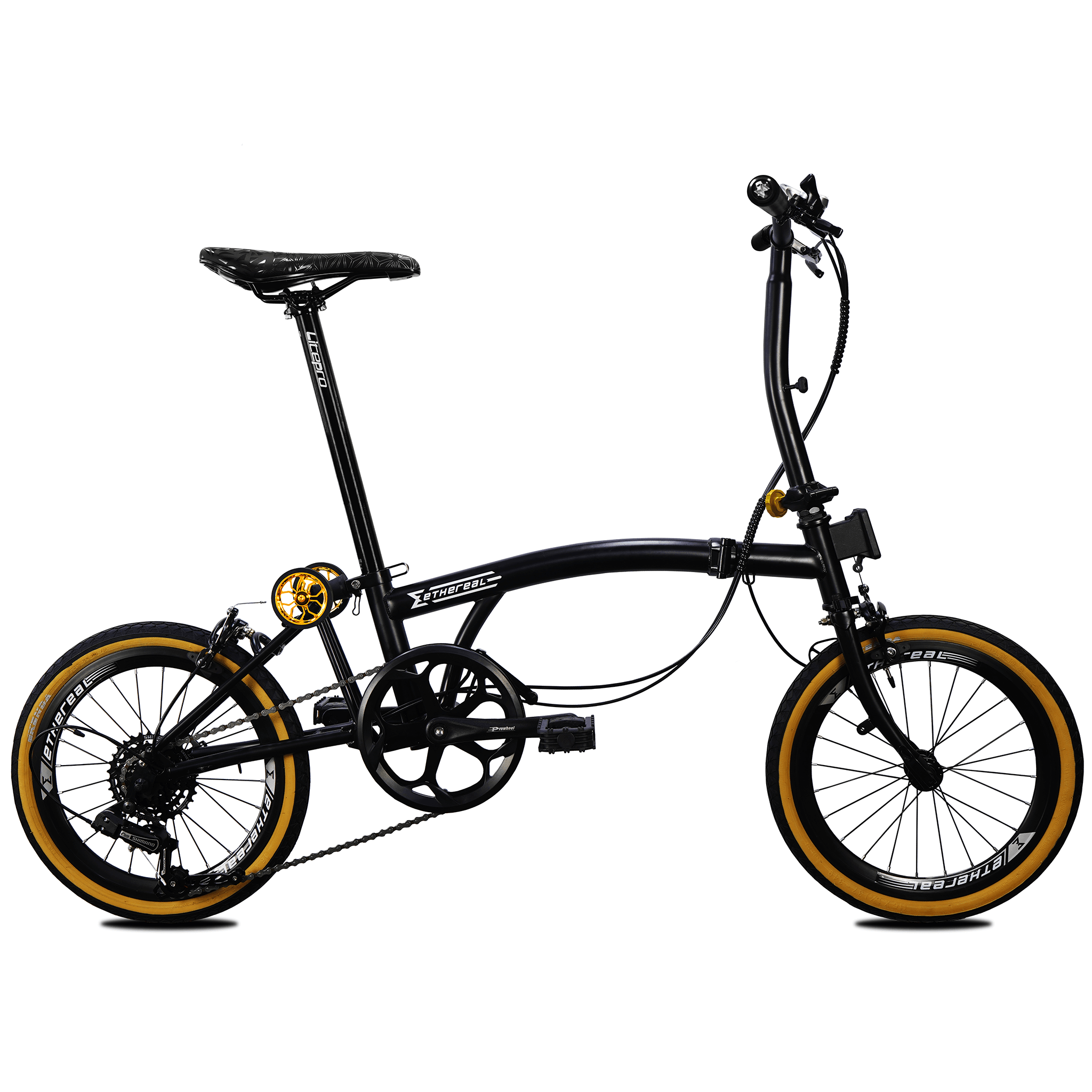 thereal A7 Trifold Folding Bike fully unfolded, showcasing its lightweight 10.5KG anti-rust aluminum frame and compact design for urban commuting.