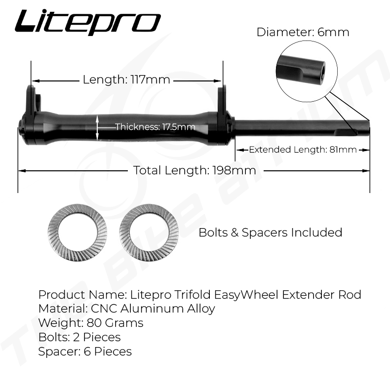 Litepro Trifold Telescopic EasyWheel Extender Rod