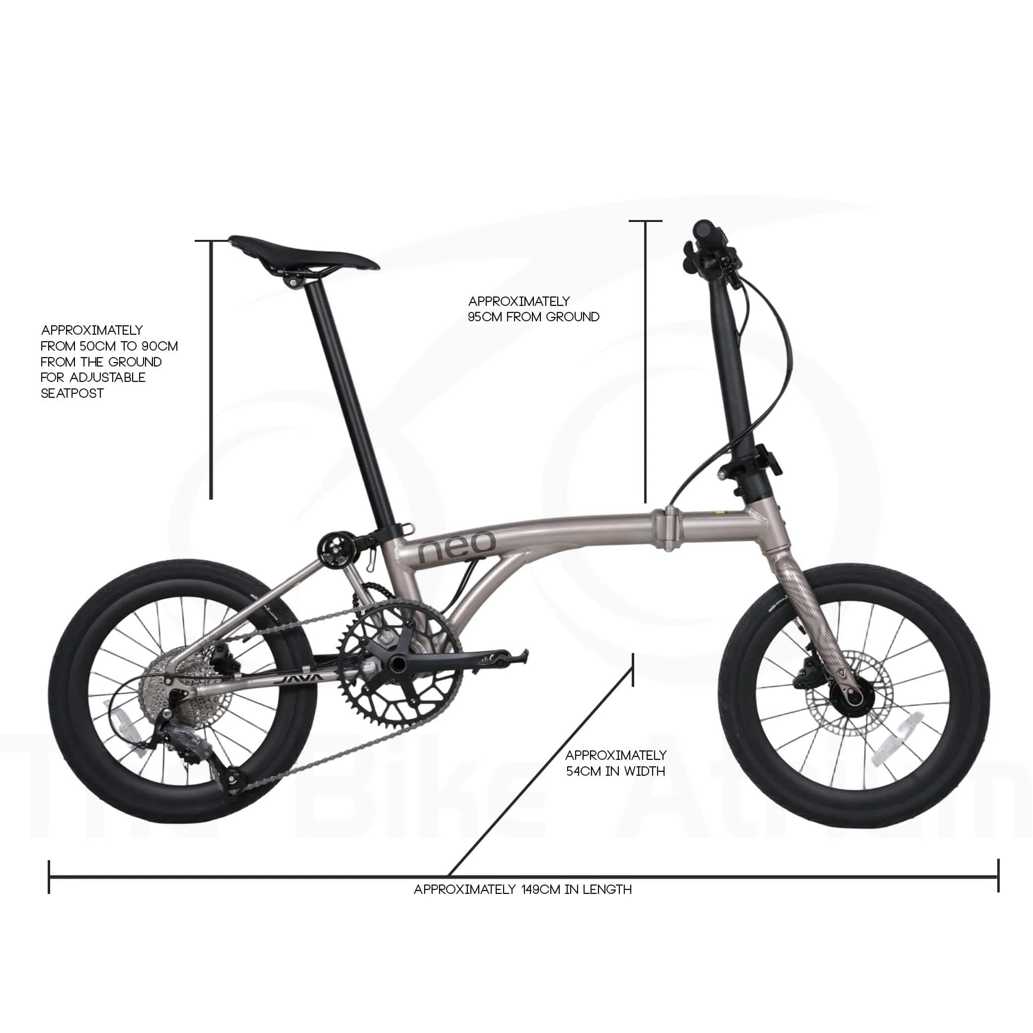 Java Neo 3 16” (349) Trifold Folding Bike – Alloy & Carbon Fork Edition | 9-Speed Hydraulic Disc