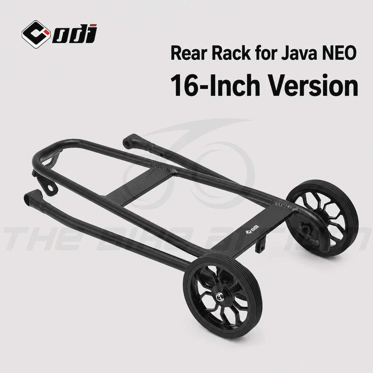 Java Neo Rear Rack for 16” & 20” Trifold Bikes – ODI Genuine Rear Carrier with Easywheels