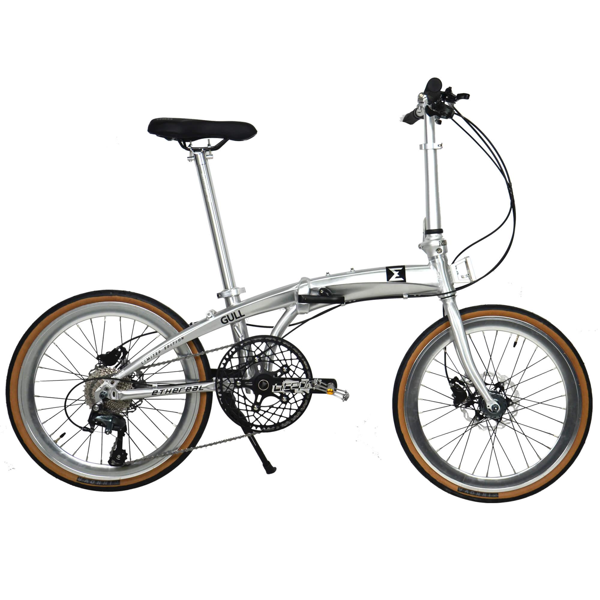 Experience the ultimate ride with the Ethereal Gull foldable bicycle - top-of-the-line quality with premium components, including Shimano Tiagra 10-speed derailleur, Shimano MT200 full hydraulic disc brakes, and lightweight carbon wheelset - The Bike Atrium - Best Bicycle Shop in Singapore